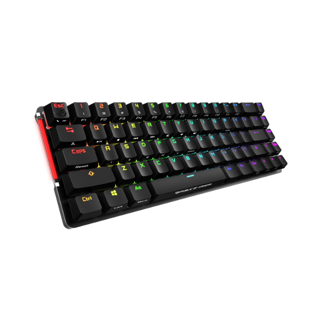 Teclado Gamer Mecánico ASUS ROG FALCHION / 65% / Inalámbrico / Switch Rog NX Blue / Aura Sync RGB / Distribución de teclas en Ingles / M601-ROG FALCHION/NX/NXNL/US