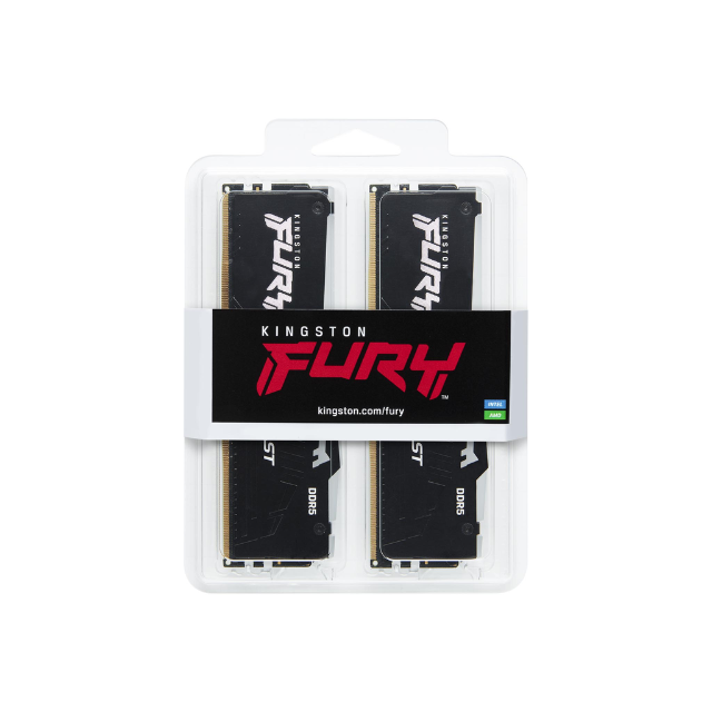 Kit Memoria RAM Kingston FURY Beast RGB Black DDR5 / 6000MHz / 32GB (2 x 16GB) / 6000MT/s 30-36-36 1.4V / KF560C30BBEAK2-32/ NO PARA VENTA INDIVIDUAL, SOLO EN ENSAMBLE