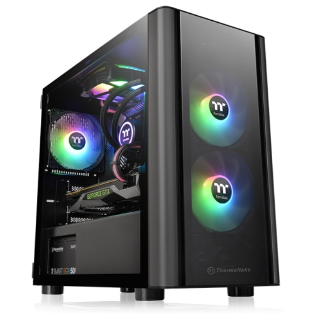 Gabinete Thermaltake V150 TG / Cristal Templado / Micro ATX / USB 3.0 / CA-1R1-00S1WN-00 / Incluye 1 Ventilador negro 120mm