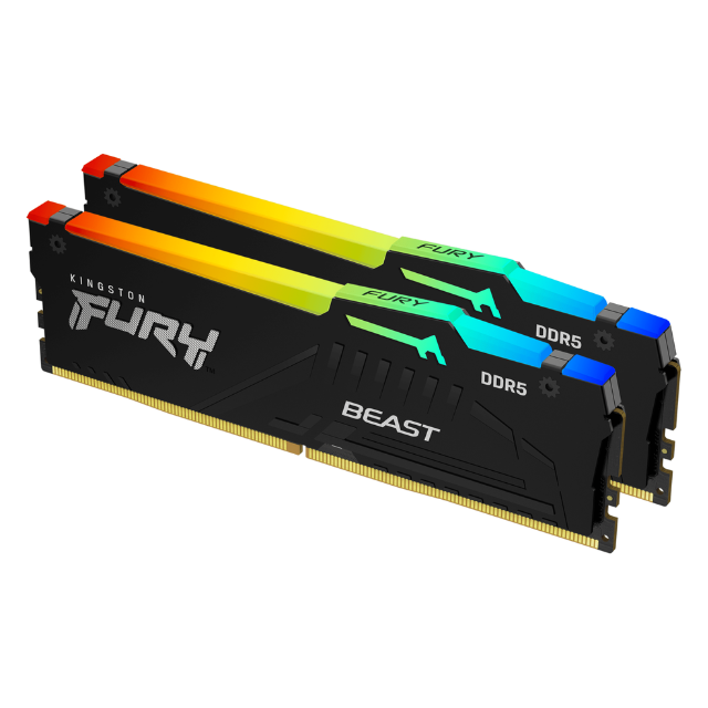 Memoria RAM 32GB 2X16 KIT DDR5 Kingston Fury Beast RGB 6000 Mhz/ XMP 3.0 / KF560C40BBAK2-32