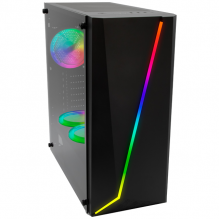 Gabinete Yeyian Armageddon 2200 RGB / ATX / Cristal Templado / Sin Fuente - Incluye 3 Ventiladores RGB 120mm Frontal / YGA-68809