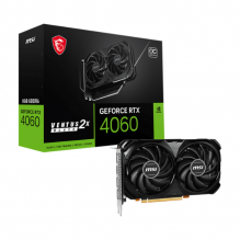 Tarjeta de Video MSI GeForce RTX™ 4060 VENTUS 2X BLACK 8G OC / 8GB GDDR6 / 128 bit / 3072 Cuda Cores / PCI Express® Gen 4 x 8 / DP / HDMI