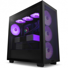 Gabinete NZXT H7 FLOW RGB Negro / Cristal Templado / ATX Sin Fuente / USB Tipo C / 3 Ventiladores RGB 140mm + 1 140mm / CM-H71FB-R1