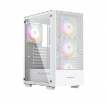 Gabinete Munfrost Alpha White / Cristal templado / ARGB Sync / Controlador de ventiladores / Atx - Micro ATX - Mini ITX / 4 Ventiladores ARGB incluido