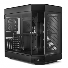 Gabinete HYTE Y60 / Mid-Tower ATX / 3x 120mm ventiladores pre instalados / Vidrio Templado panorámico de Doble cámara con Cable Elevador PCIE 4.0 Incluido / Color Negro / CS-HYTE-Y60-B