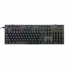 Teclado Gamer Mecanico Redragon Horus RGB, Switches Red Ultra Low Profile, Inalámbrico, USB 2.4Ghz, Bluetooth 5.0, Iluminación RGB, Español - K618-RGB-SP RD