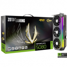 Tarjeta de Video ZOTAC AMP EXTREME NVIDIA GeForce RTX 5080 / 16GB GDDR7 / PCI Express 5.0 x16 / Microsoft DirectX® 12 Ultimate / ZT-B50800B-10P