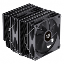 Enfriamiento de Aire | Heliux Expert HEX90 | Alto desempeño | 6 Pipas | TDP 295 W | Compatibilidad AMD + Intel | 2x Ven 120mm + Rodamiento Hidráulico + 0 - 2000 RPM + 88.8 CFM + 37.1 dB + PWM 4 Pin | Legend | Negro