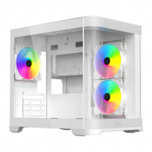 Gabinete Gamer Xzeal Xzc1, M-itx, 3 Ventiladores, Panel Curvo, Color Blanco