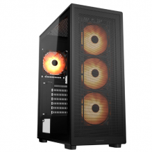 Gabinete Cougar MX220 / RGB / Cristal Templado / Midi-Tower, Mini-ITX/Micro-ATX/ATX / USB 3.0/2.0 / Sin Fuente / 4 Ventiladores ARGB Instalados / NEGRO