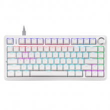 Teclado Mecanico Gamer AULA F75  / 75% Layout  / Tipo C / High Polling Rate / Gasket-Mounted Structure / SWITCH RED / RGB / Blanco