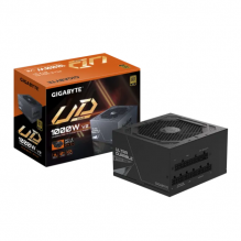 Fuente de Poder Gigabyte 1000W UD1000GM PG5 V2 / 1000W / 80+ Gold / Totalmente Modular / PCIe 5.0 Ready (16-pin) BLACK