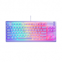 SteelSeries Apex 3 TKL Lavender RGB Gaming Keyboard &mdash; Tenkeyless Compact Form Factor &mdash; 8-Zone RGB Illumination &mdash; Water and Dust Resistant &mdash; Whisper-Quiet Gaming Switch