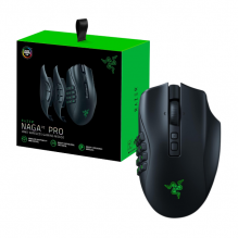 Razer Naga V2 Pro - Mouse Gamer Inal&aacute;mbrico MMO | 19+1 botones programables con 3 placas laterales intercambiables, rueda HyperScroll Pro, sensor &oacute;ptico Focus Pro 30K