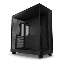 Gabinete NZXT H6 FLOW BLACK / Cristal Templado / Mini-ITX / Micro-ATX / ATX / USB 3.2 / USB 3.2 Gen.2 Tipo C / Sin Fuente / Negro / 3 Ventiladores sin RGB / CC-H61FB-01