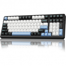 Teclado Mecánico AULA F99/ INALAMBRICO / BLACKY+WHITE+BLUEY / Diseño del 98%/STAR VECTOR SWITCH