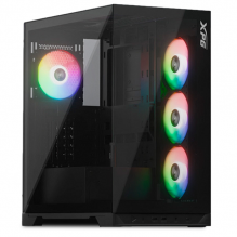 Gabinete XPG Invader X Black / Cristal Templado / ATX / USB 3.2 / Audio HD / Incluye 5 Ventiladores / INVADERXMT-BKCWW