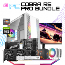 PC COBRA R5 PRO BUNDLE / AMD RYZEN 5 9600 / RTX 5060 TI 16GB / 32GB RAM DDR5 /1TB SSD M.2 NVME / DISIPADOR DE TORRE DOBLE FAN / FUENTE 750W 80+ BRONZE / INCLUYE MONITOR 23.8" FHD 165HZ 1MS / KIT TECLADO Y MOUSE/ PROMOCION
