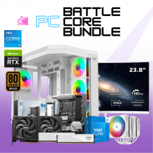 PC BATTLE CORE BUNDLE / INTEL CORE I5-14400F/ RTX 5060 TI 16GB / 32GB RAM DDR5 / DISIPADOR DE TORRE DOBLE FAN / FUENTE 750W 80+ BRONZE/ MONITOR 23.8" FHD 165HZ 1MS / KIT TECLADO Y MOUSE / PROMOCION