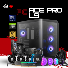PC ACE PRO L9 / INTEL CORE ULTRA 285K / RTX 5070 TI / 32GB RAM DDR5 / 2TB SSD NVME / ENFRIAMIENTO LIQ 360MM CON PANTALLA/ FUENTE 1000W 80+ GOLD / W11 PRO / PROMOCION