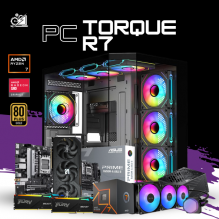 PC TORQUE R7 / AMD RYZEN 7 7700 / RADEON RX 9070 / 32GB RAM DDR5 / 2TB SSD NVME / ENFRIAMIENTO LIQ 360MM / FUENTE 750W 80+ GOLD / W11 PRO / PROMOCION