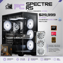 PC SPECTRE R5 / AMD RYZEN 5 9600X / RADEON RX 9060 XT 16G / 24GB RAM DDR5 / 1TB SSD NVME / FUENTE 700W 80+ BRONZE / ENFRIAMIENTO LIQ 240MM/ W11 PRO / PROMOCION