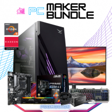 PC MAKER BUNDLE / AMD RYZEN 5 5600GT / AMD RADEON VEGA 7 / 16GB RAM / 512GB SSD M.2 NVME / FUENTE 550W 80+ BRONZE / MONITOR LG 24" FHD 100HZ 5MS / KIT CYBORG TECLADO Y MOUSE / PROMOCION