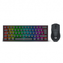 Kit Gamer Redragon S143B / Teclado + Mouse / Negro / Switch  Redragon Dust Proof Red