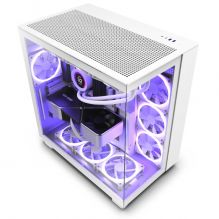 NZXT H9 Flow / ATX Mid Tower / Incluye 4 Ventiladores sin RGB / Capacidad de hasta Diez Ventiladores / Soporta radiadores de hasta 360mm  / Panel Lateral de Vidrio Templado / Blanco / CM-H91FW-01